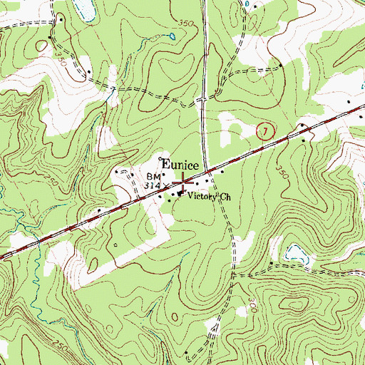 Topographic Map of Eunice, TX