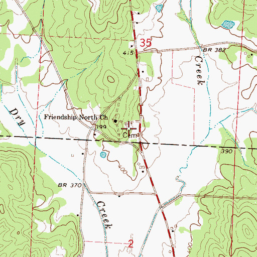 Topographic Map of Friendship North Cemetery, AL