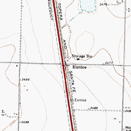 Topographic Map of Eunice, TX