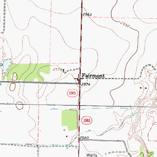 Topographic Map of Fairmont, TX