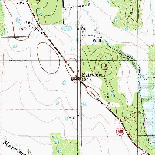Topographic Map of Fairview, TX