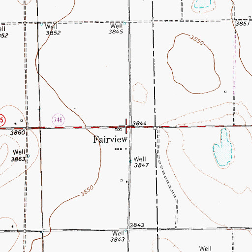 Topographic Map of Fairview, TX
