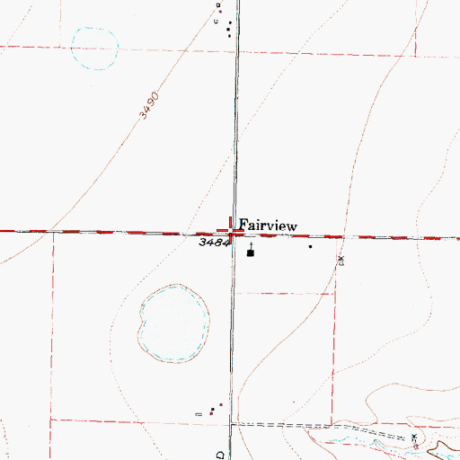 Topographic Map of Fairview, TX