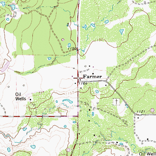 Topographic Map of Farmer, TX