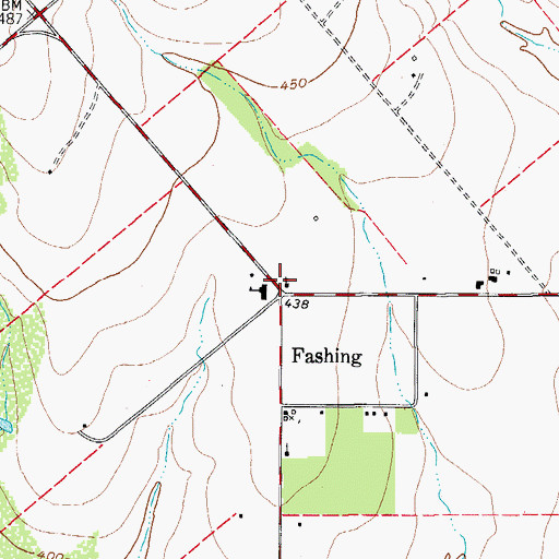 Topographic Map of Fashing, TX