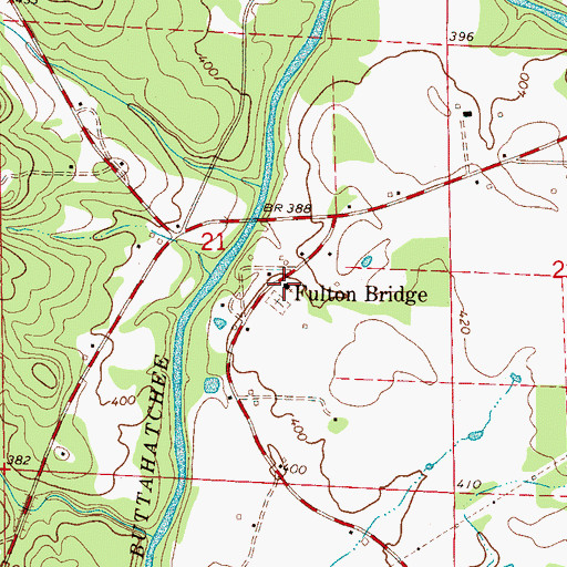 Topographic Map of Fulton Bridge Missionary Baptist Church, AL