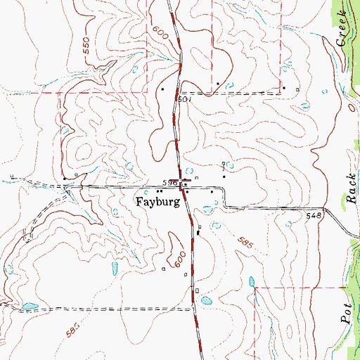 Topographic Map of Fayburg, TX