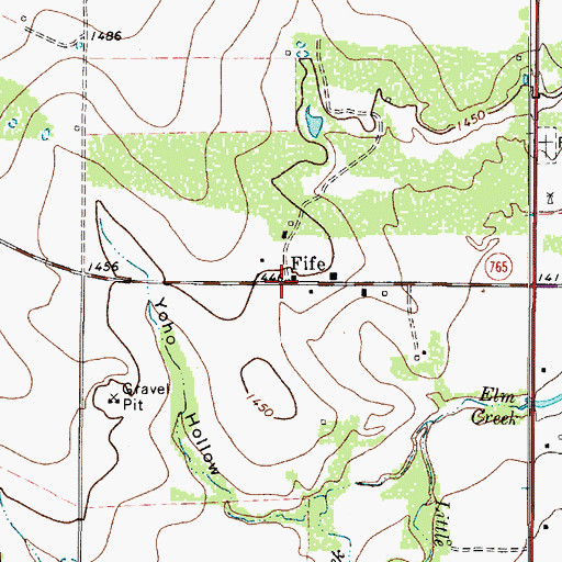 Topographic Map of Fife, TX