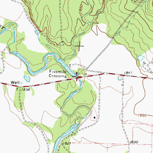 Topographic Map of Fivemile Crossing, TX