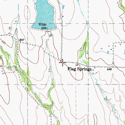 Topographic Map of Flag Springs, TX