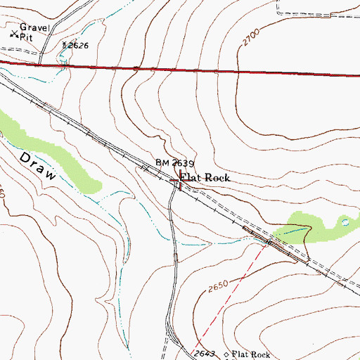 Topographic Map of Flat Rock, TX