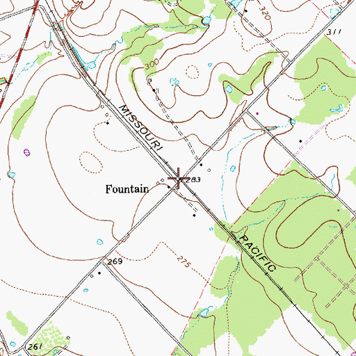 Topographic Map of Fountain, TX