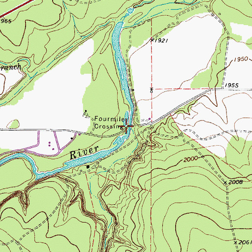 Topographic Map of Fourmile Crossing, TX