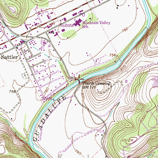 Topographic Map of Fourth Crossing, TX
