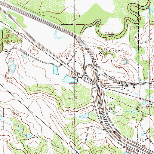 Topographic Map of Frame, TX