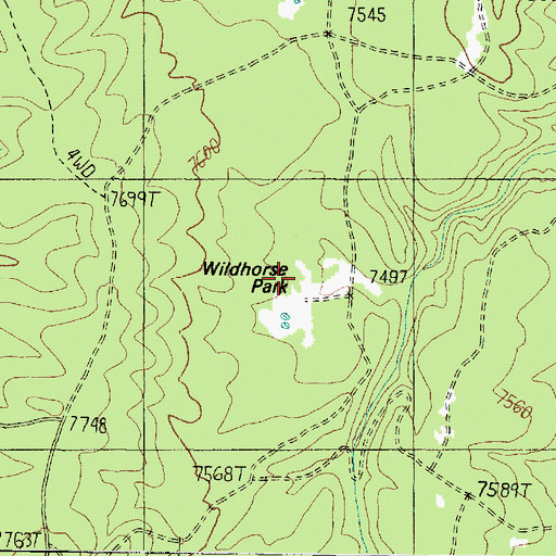 Topographic Map of Wildhorse Park, AZ