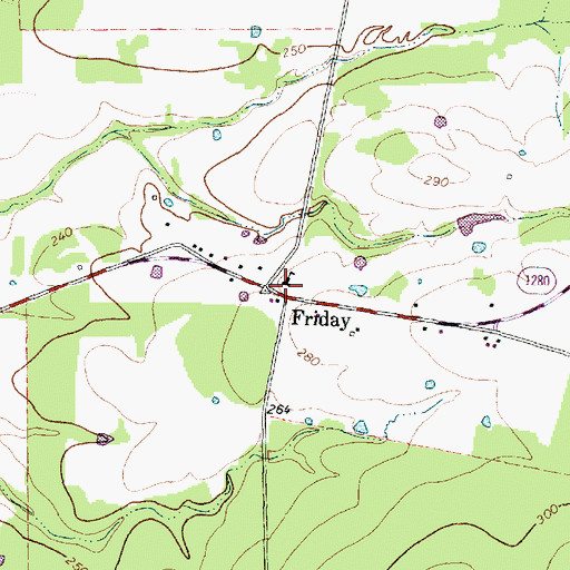 Topographic Map of Friday, TX