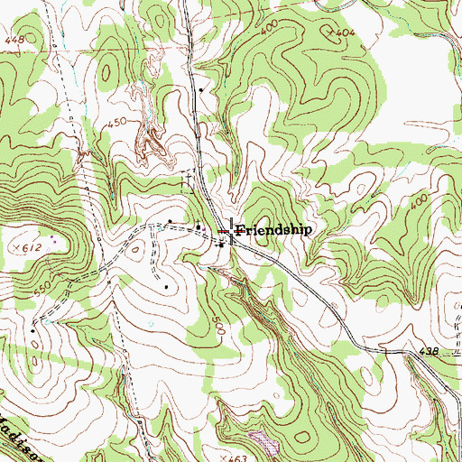 Topographic Map of Friendship, TX