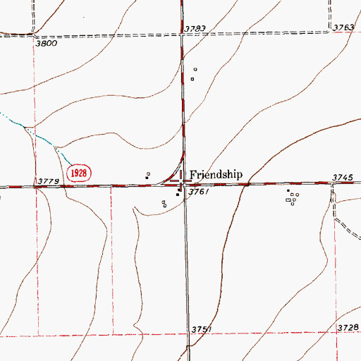 Topographic Map of Friendship, TX