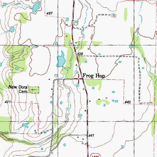 Topographic Map of Frog Hop, TX
