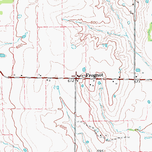 Topographic Map of Frognot, TX