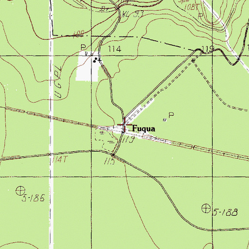 Topographic Map of Fuqua, TX