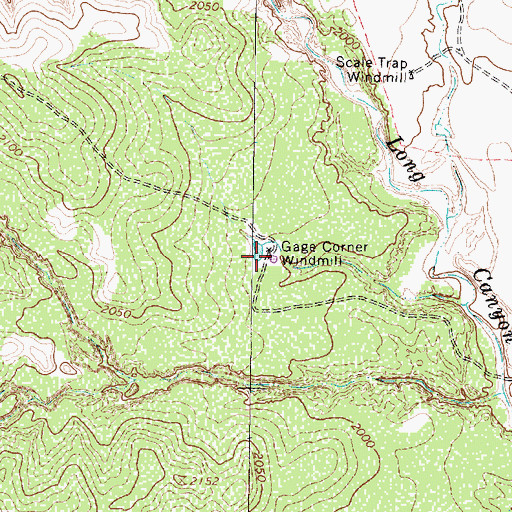 Topographic Map of Gage Corner Windmill, TX