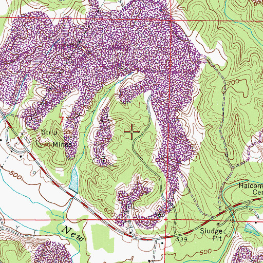 Topographic Map of Green Cemetery, AL