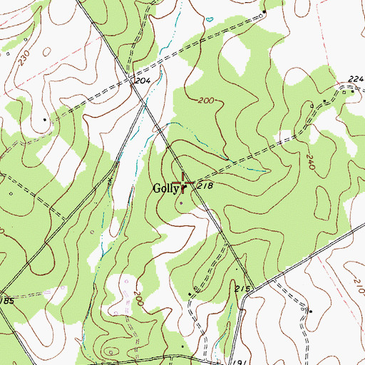 Topographic Map of Golly, TX