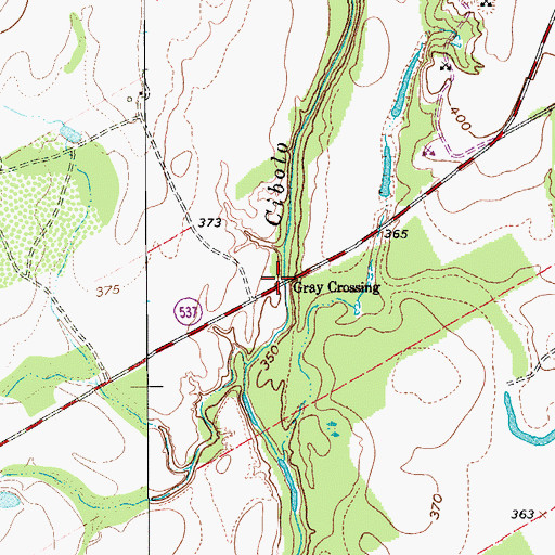 Topographic Map of Gray Crossing, TX