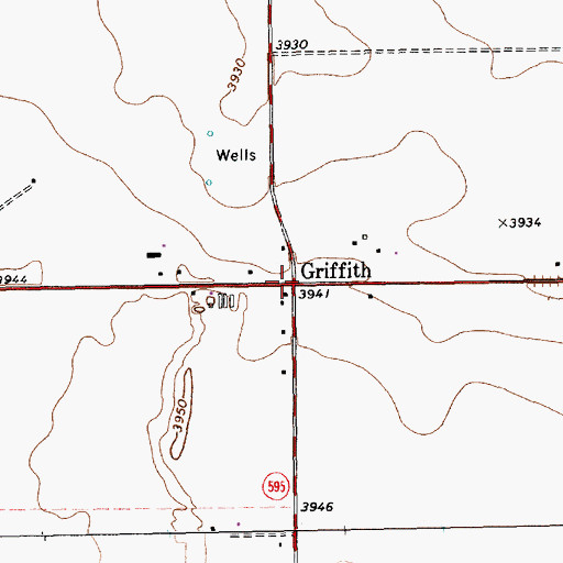 Topographic Map of Griffith, TX