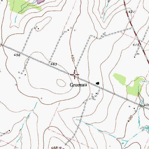 Topographic Map of Gruenau, TX