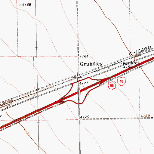 Topographic Map of Gruhlkey, TX