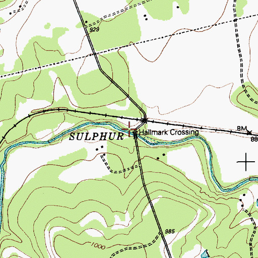 Topographic Map of Hallmark Crossing, TX