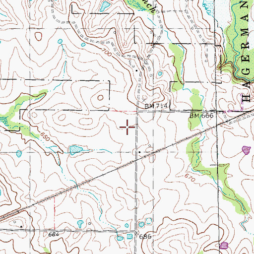 Topographic Map of Hanger, TX