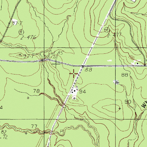 Topographic Map of Harrells, TX