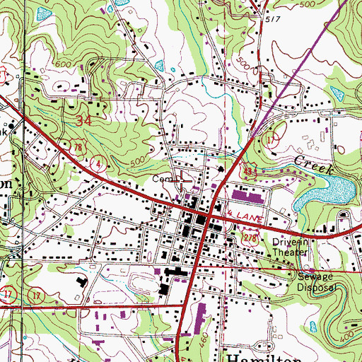 Topographic Map of Hamilton City Cemetery, AL