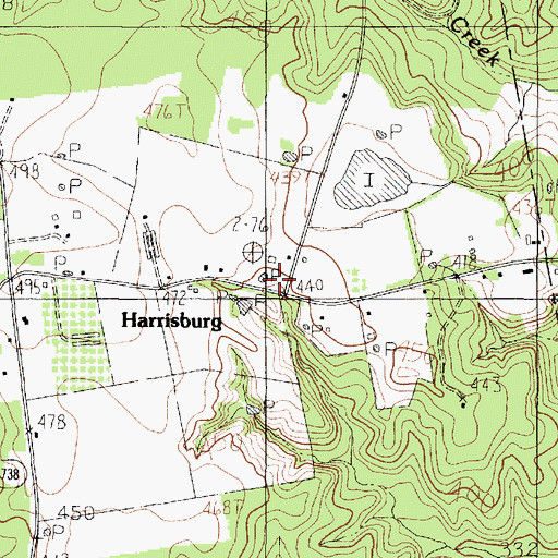 Topographic Map of Harrisburg, TX