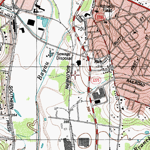 Topographic Map of Hayward Junction, TX