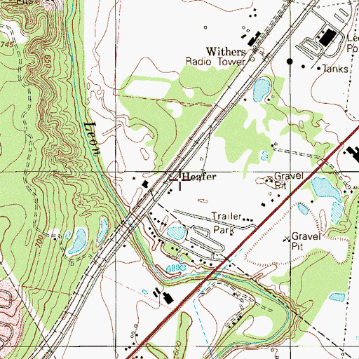 Topographic Map of Heafer, TX