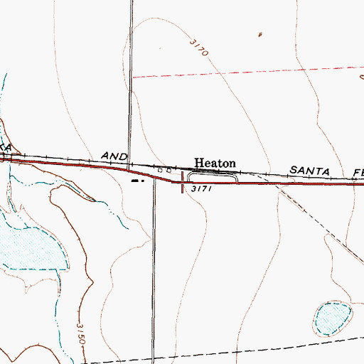Topographic Map of Heaton, TX