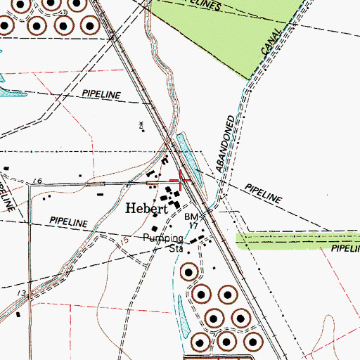 Topographic Map of Hebert, TX