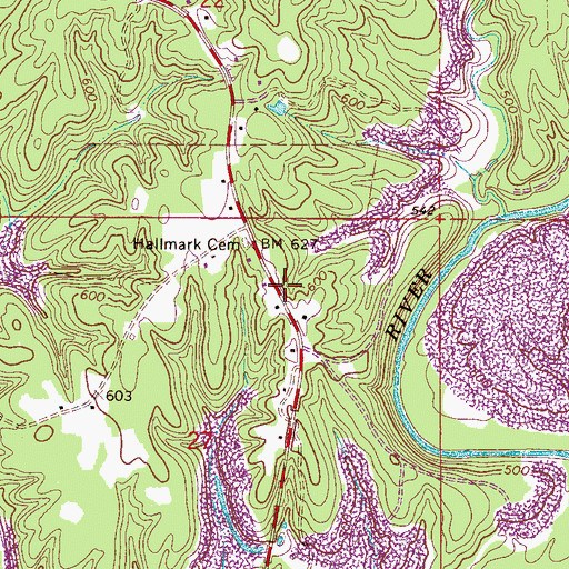 Topographic Map of Holcomb Cemetery, AL