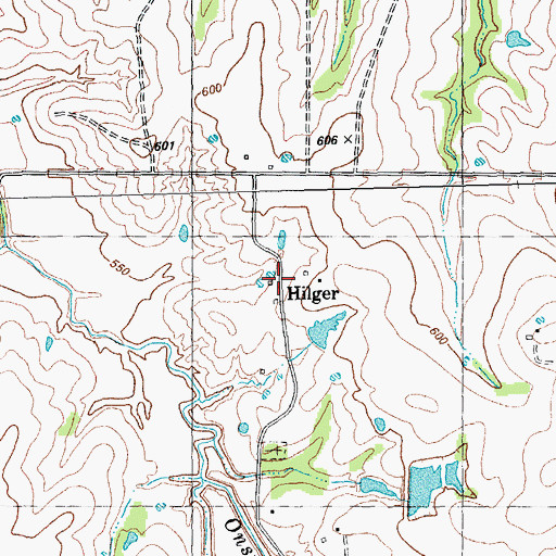 Topographic Map of Hilger, TX