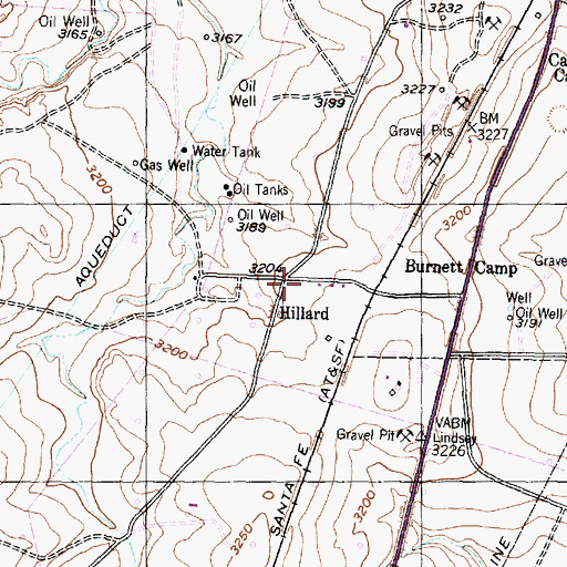 Topographic Map of Hillard, TX