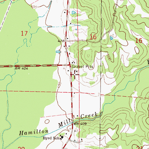Topographic Map of Holligan and Moore Cemetery, AL