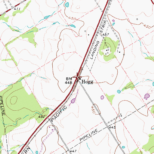 Topographic Map of Hogg, TX