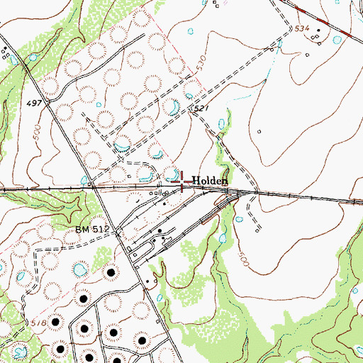 Topographic Map of Holden, TX