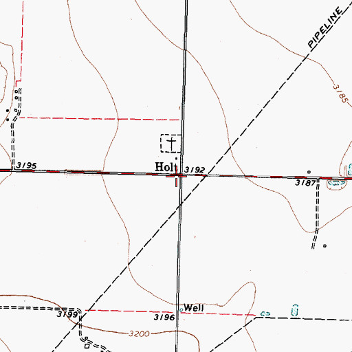Topographic Map of Holt, TX