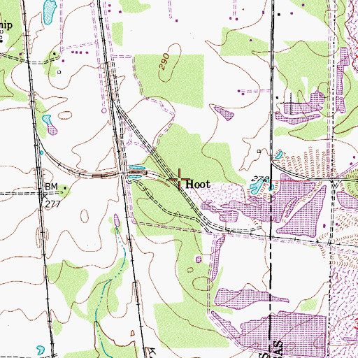 Topographic Map of Hoot, TX